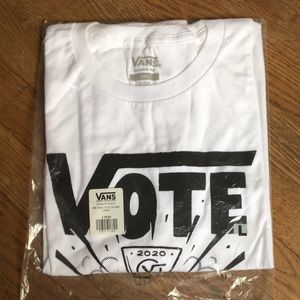 Vans White Vote Graphic T-shirt Size Large NEW